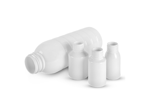 Conjunto de frascos em PET de 60ml, 70ml, 100ml e 1000ml